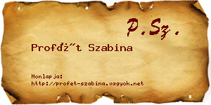 Profét Szabina névjegykártya