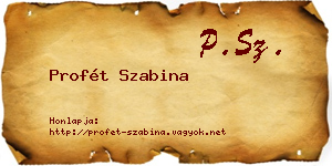 Profét Szabina névjegykártya